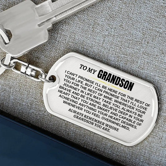 Family - To My Grandson - Keychain Keychain The Next Custom Gift