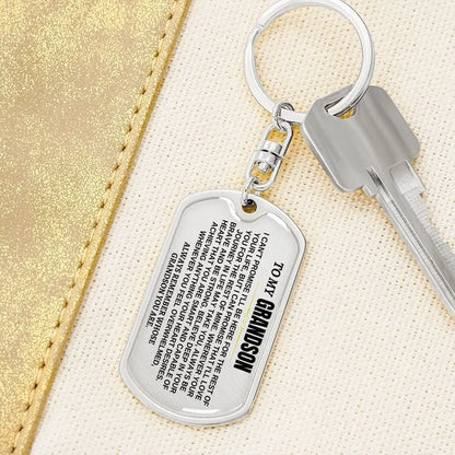 Family - To My Grandson - Keychain Keychain The Next Custom Gift