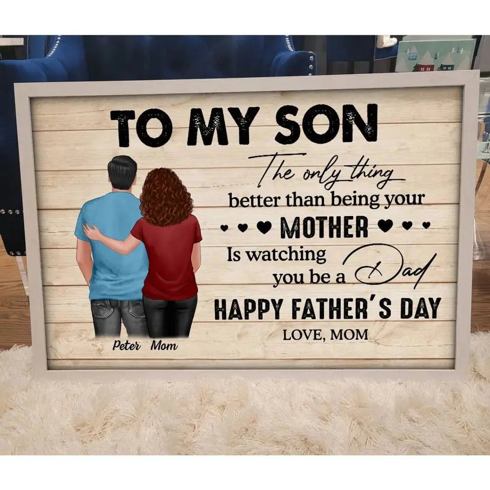 Family - To My Son Happy Father's Day - Personalized Poster Poster The Next Custom Gift