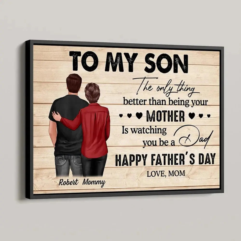 Family - To My Son Happy Father's Day - Personalized Poster Poster The Next Custom Gift