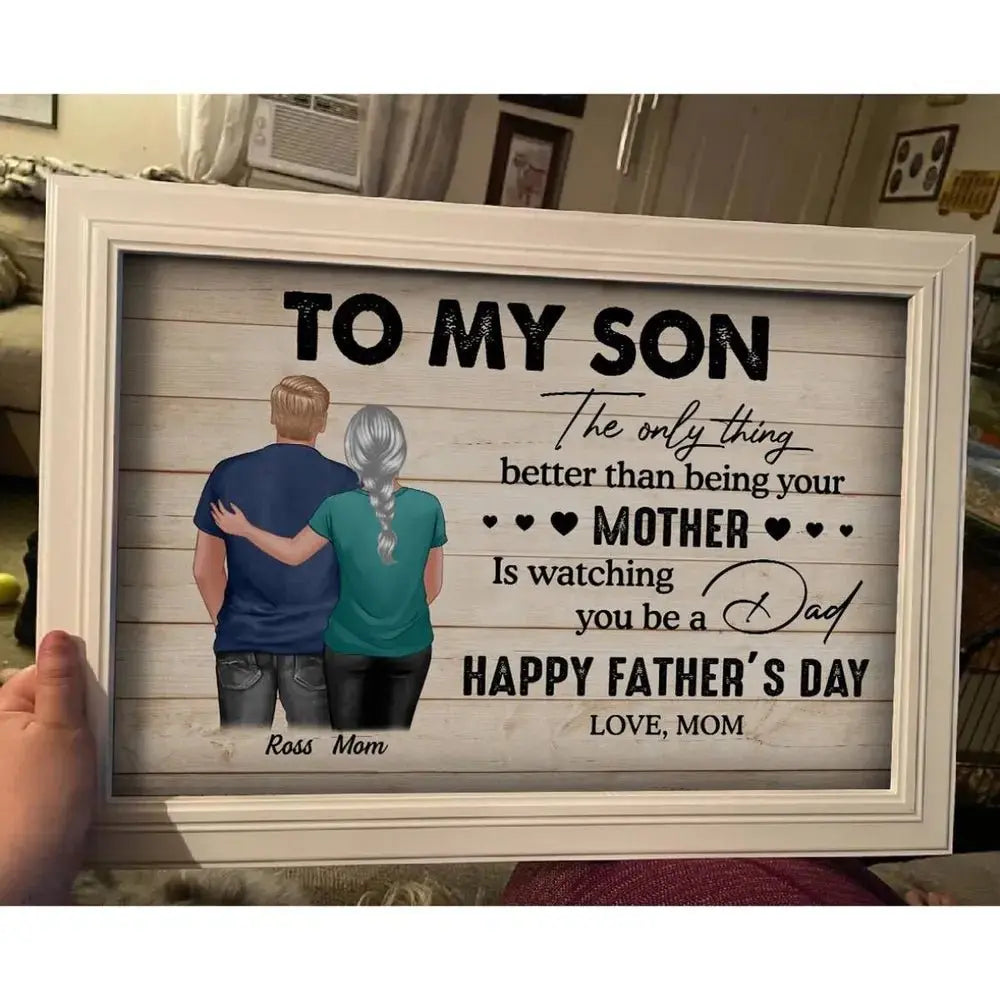 Family - To My Son Happy Father's Day - Personalized Poster Poster The Next Custom Gift