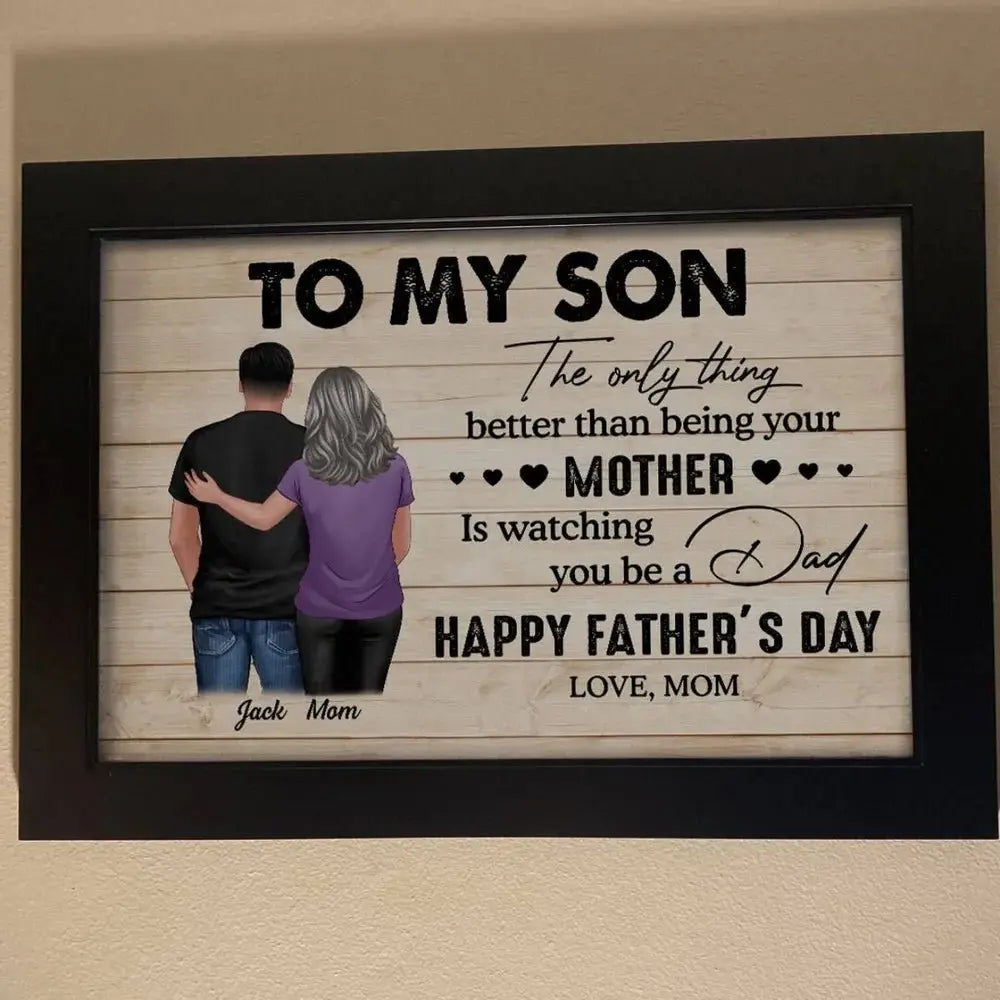 Family - To My Son Happy Father's Day - Personalized Poster Poster The Next Custom Gift