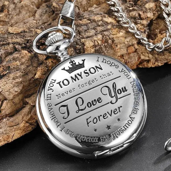 Family - To My Son Quartz Pocket Chain Watch(NV) Tumbler The Next Custom Gift