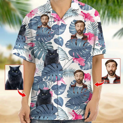 Family - Upload Cat And Face Photo - Personalized Hawaiian Shirt Hawaiian Shirt The Next Custom Gift