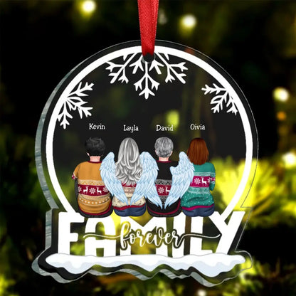 Family - We Are Family Forever - Personalized Christmas Transparent Ornament