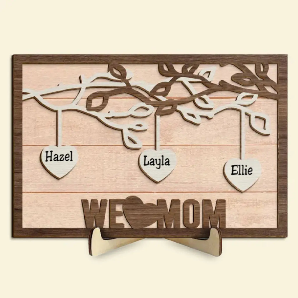 Family - We Love You Mom - Personalized Wooden Plaque - The Next Custom Gift  Wooden Plaque