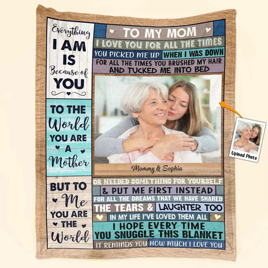 Family - We Love You, Mom - Personalized Blanket