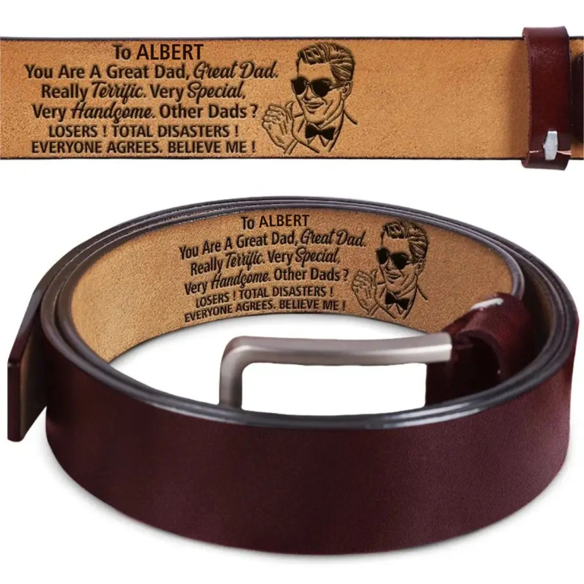 Family - You Are A Great Dad - Personalized Engraved Leather Belt (LH) Leather Belt The Next Custom Gift