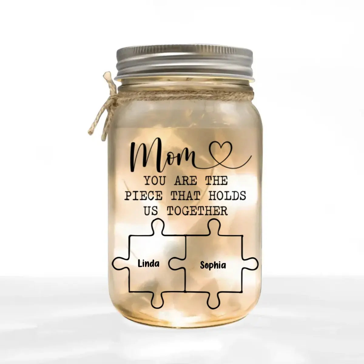 Family - You Are The Piece That Holds Us Together  - Personalized Jar Light (TL) Jar Light The Next Custom Gift