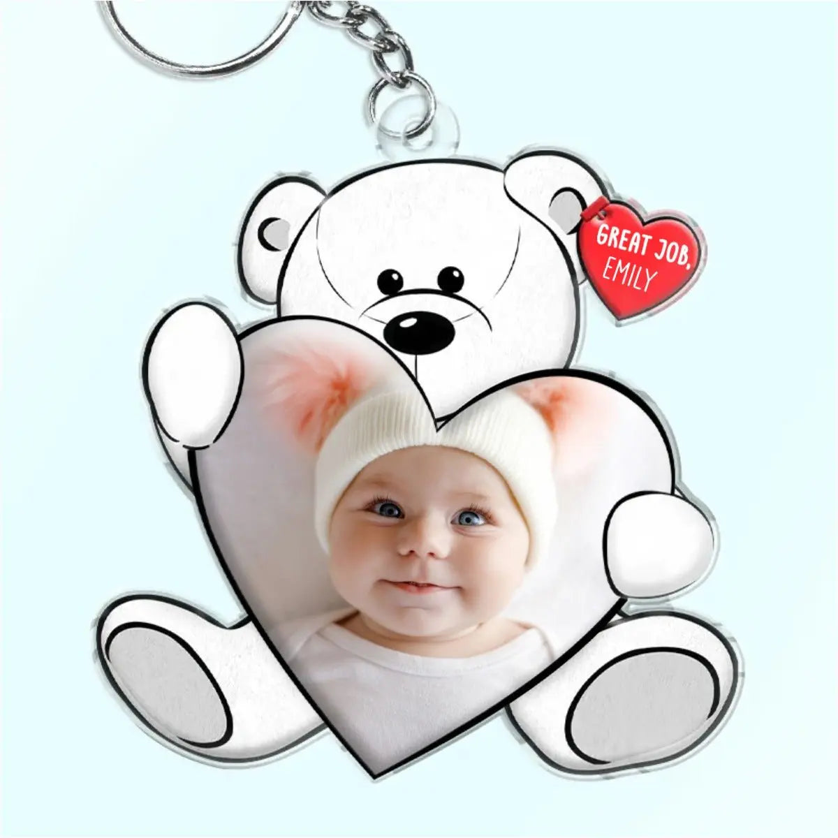 Family - You're Doing Great Bear Hug - Personalized Acrylic Keychain Keychain The Next Custom Gift