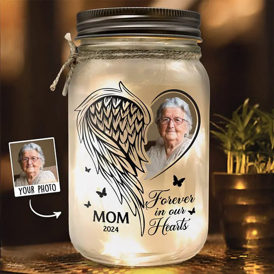 Family - Your Light Will Always Shine In Our Hearts - Personalized Jar Light  The Next Custom Gift