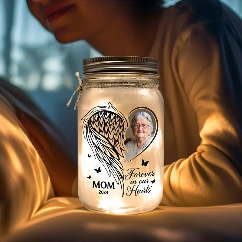 Family - Your Light Will Always Shine In Our Hearts - Personalized Jar Light  The Next Custom Gift