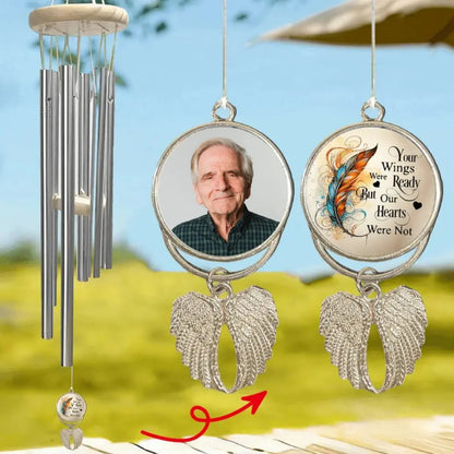 Family - Your Wings Were Ready But Our Hearts Were Not - Personalized Wind Chimes Wind Chimes The Next Custom Gift