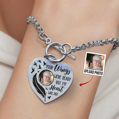 Family - Your Wings Were Ready - Personalized Heart Bracelet (AB) Bracelets The Next Custom Gift