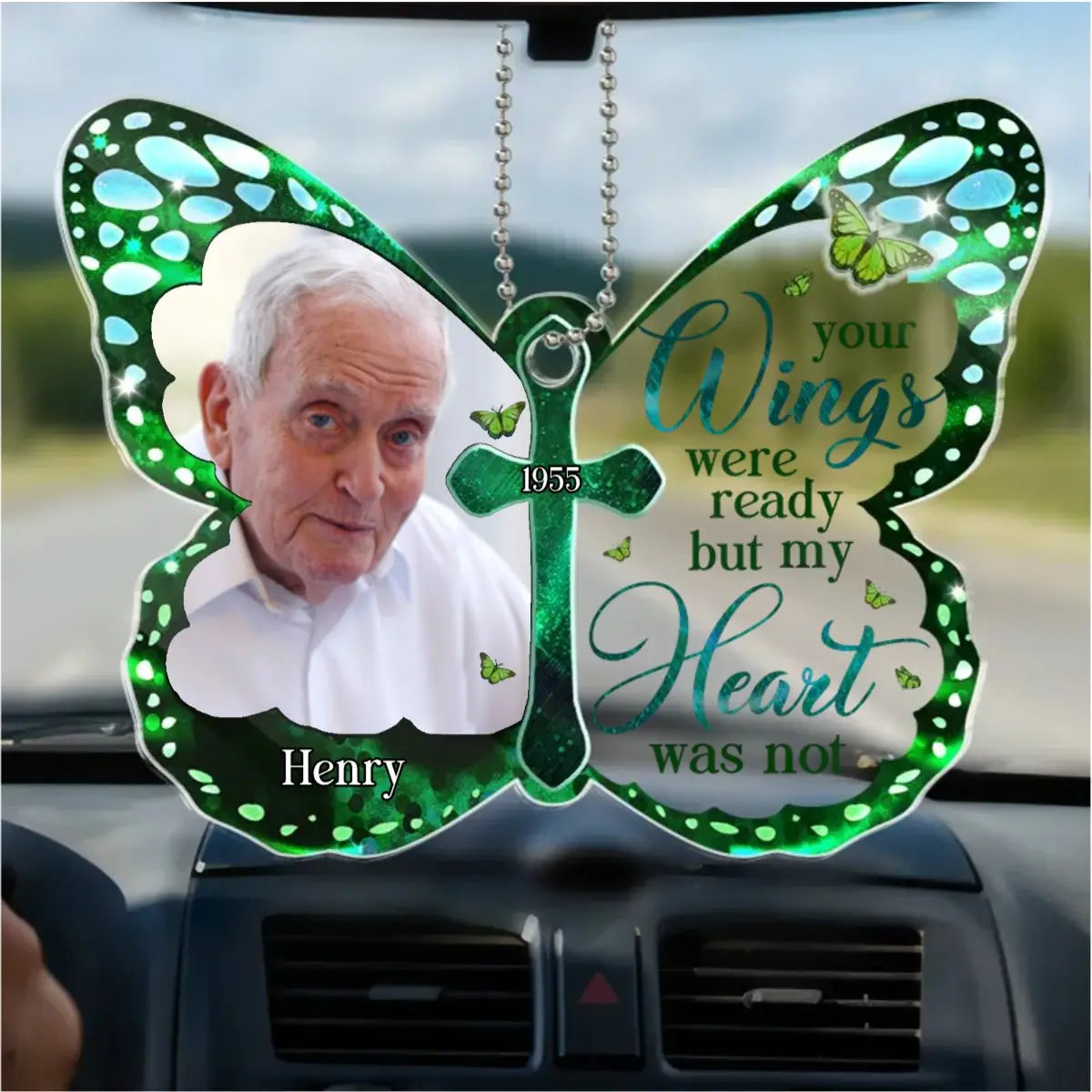 Family - Your wings were ready but my heart was not - Personalized Car Ornament(BU) Car Ornament The Next Custom Gift