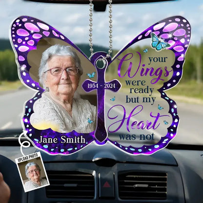 Family - Your wings were ready but my heart was not - Personalized Car Ornament(BU) Car Ornament The Next Custom Gift