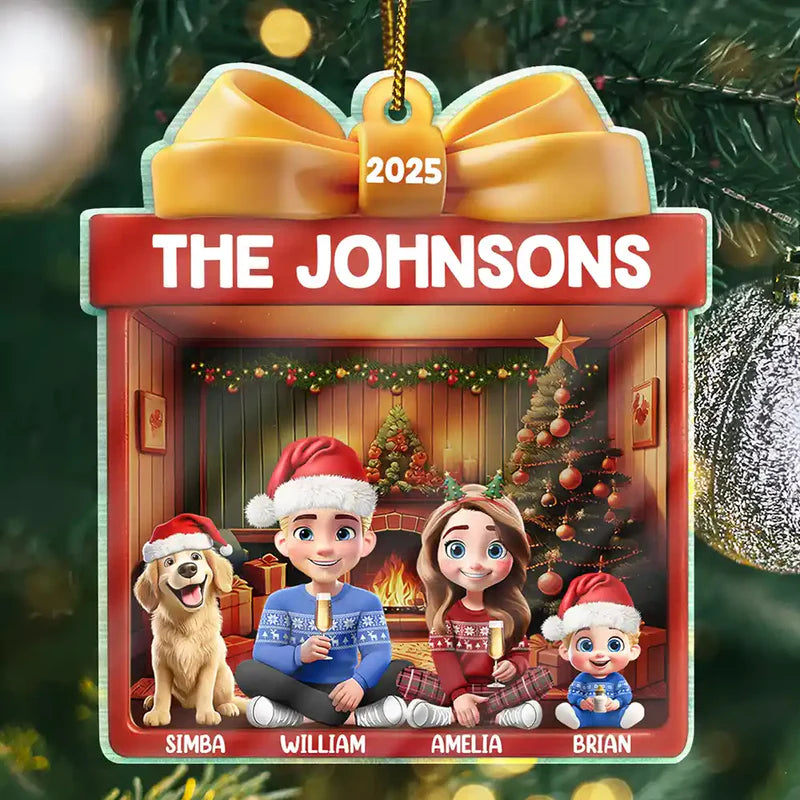 Family Kid Dog Cat Christmas Gift - Personalized Custom Shaped Acrylic Ornament