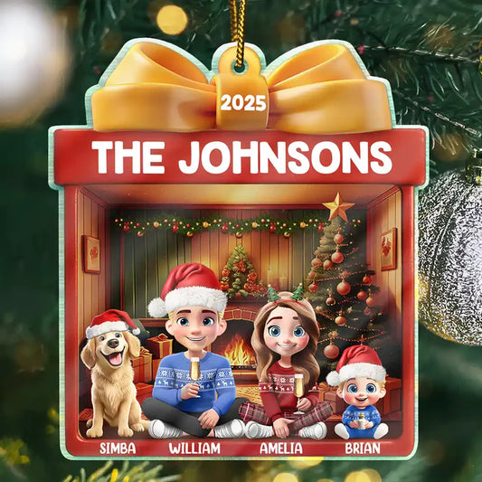 Family Kid Dog Cat Christmas Gift - Personalized Custom Shaped Acrylic Ornament