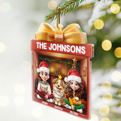 Family Kid Dog Cat Christmas Gift - Personalized Custom Shaped Acrylic Ornament