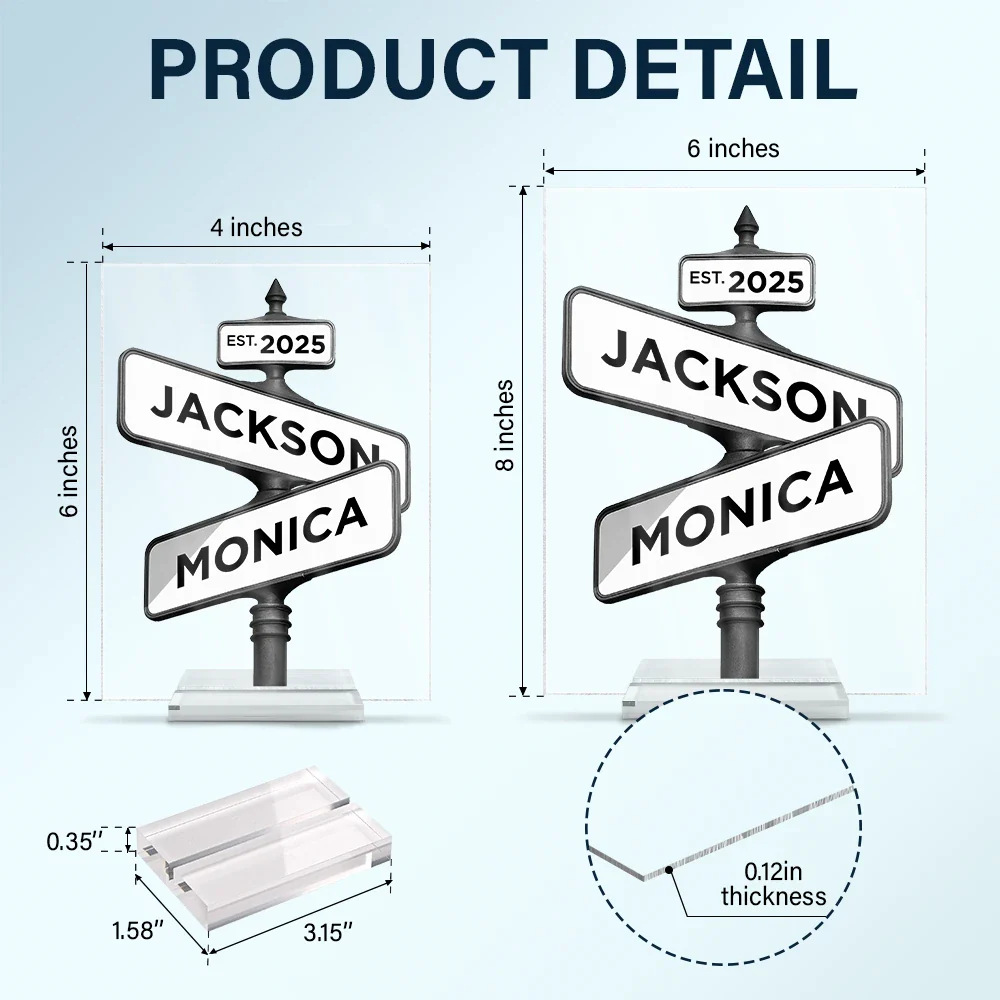 Family Love Keepsake - Personalized Vertical Rectangle Acrylic Plaque
