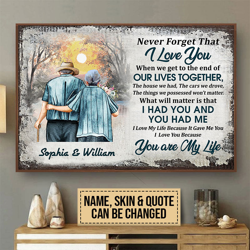 Personalized Family Old Couple Customized Poster