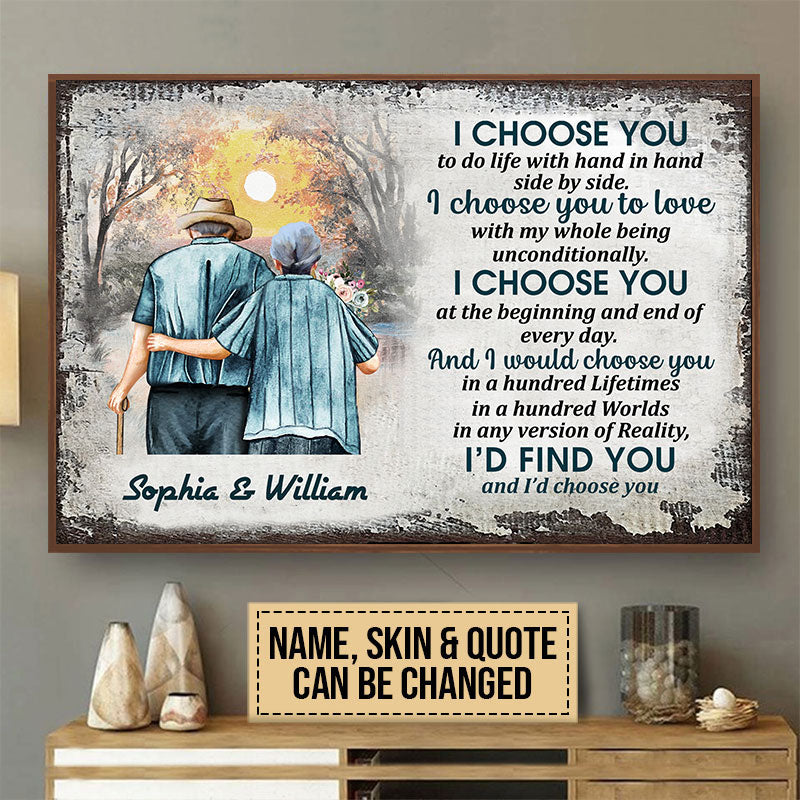 Personalized Family Old Couple Customized Poster