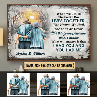Personalized Family Old Couple Customized Poster