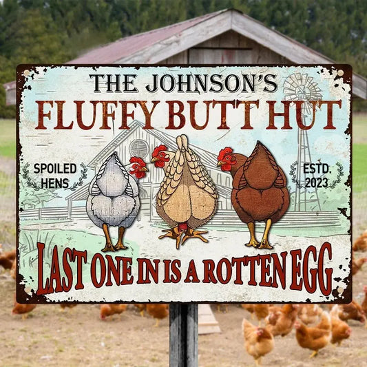 Farmers - Fluffy Butt Hut Nuggets - Personalized Metal Sign (LH) Metal Sign The Next Custom Gift