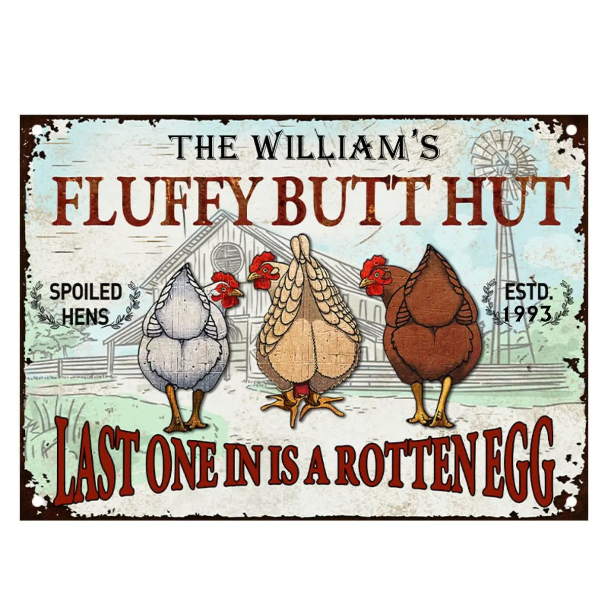 Farmers - Fluffy Butt Hut Nuggets - Personalized Metal Sign (LH) Metal Sign The Next Custom Gift