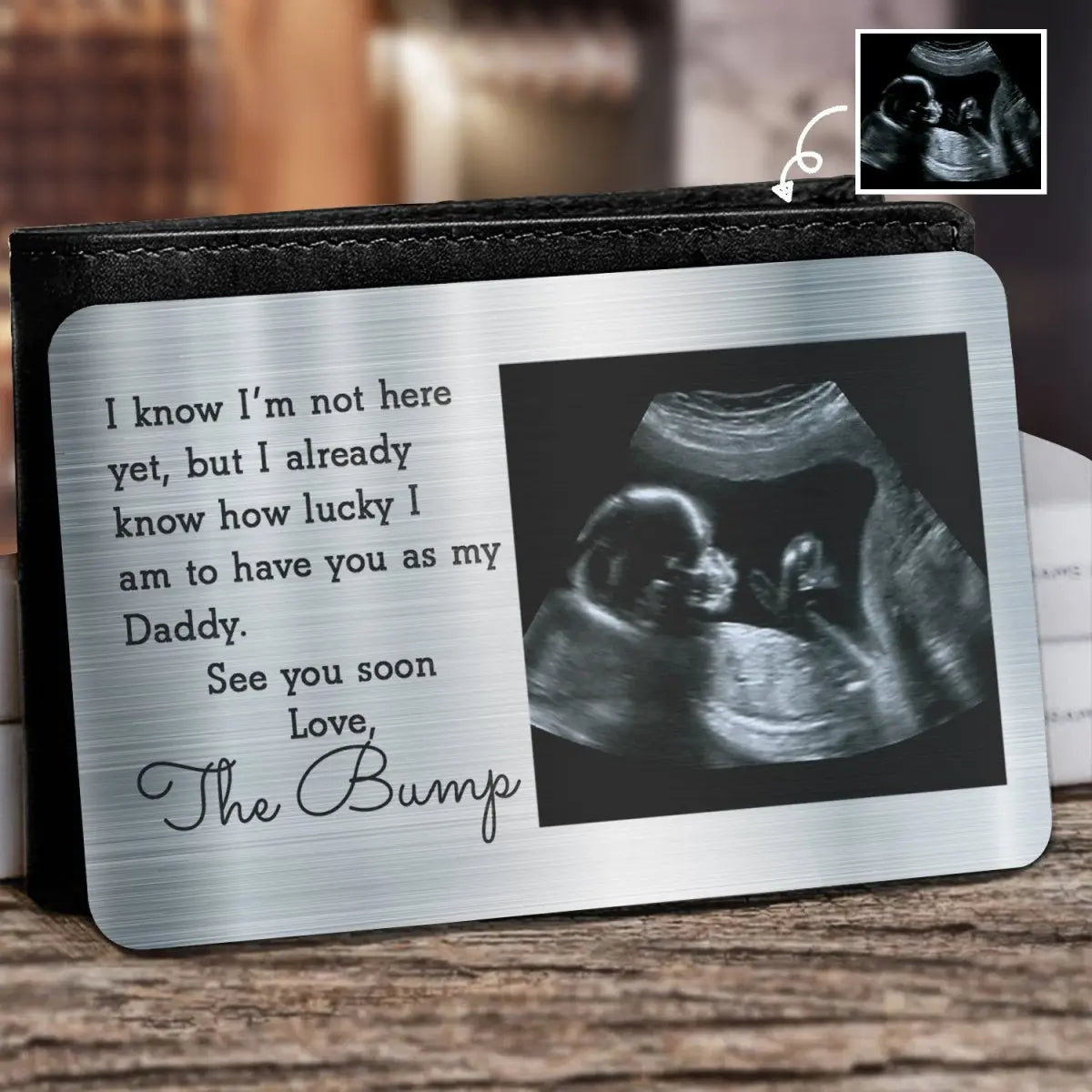 Father - Custom Photo I Know I'm Not Here Yet - Personalized Aluminum Wallet Card Card The Next Custom Gift