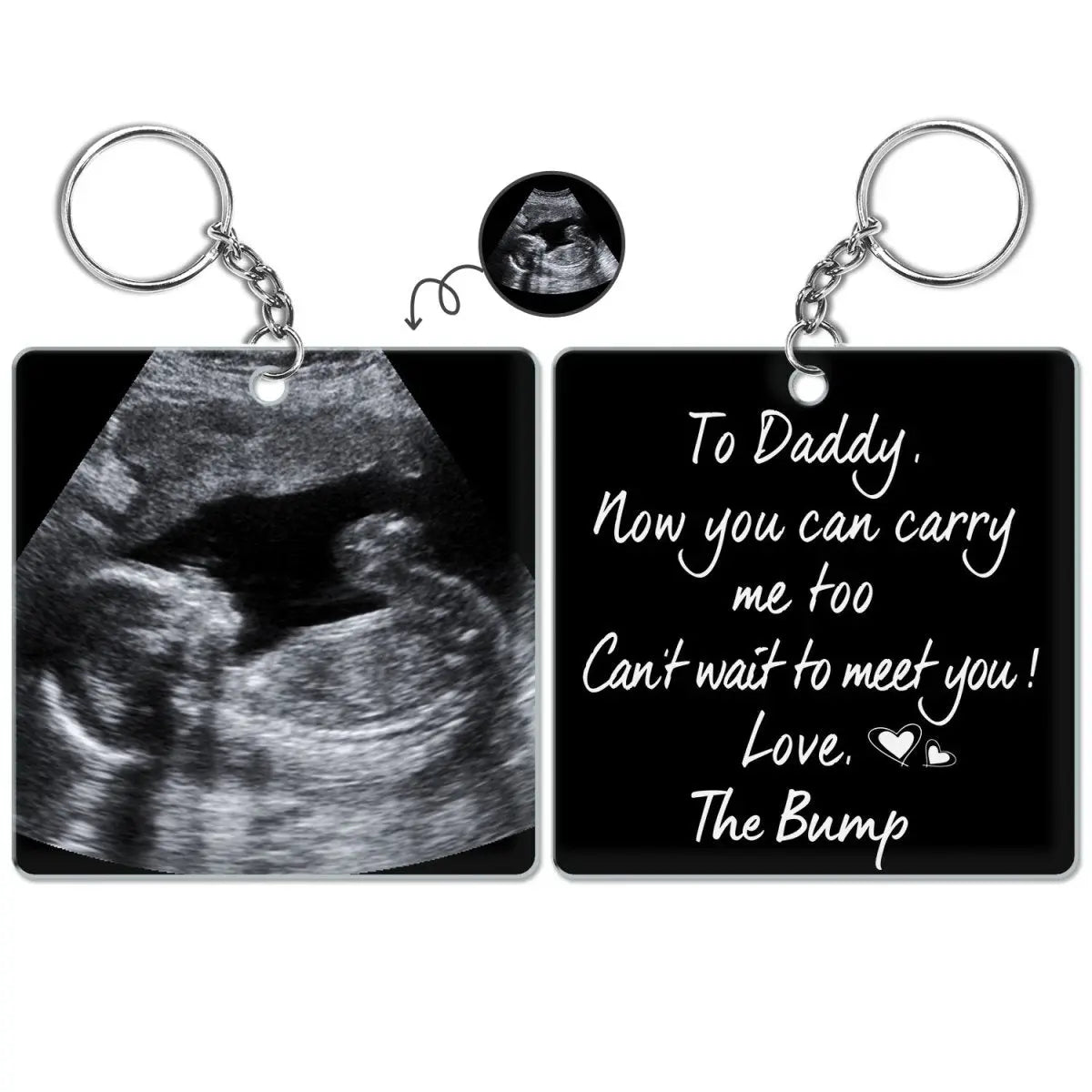 Father - Custom Photo To Daddy Now You Can Carry Me Too - Personalized Acrylic Keychain Keychain The Next Custom Gift