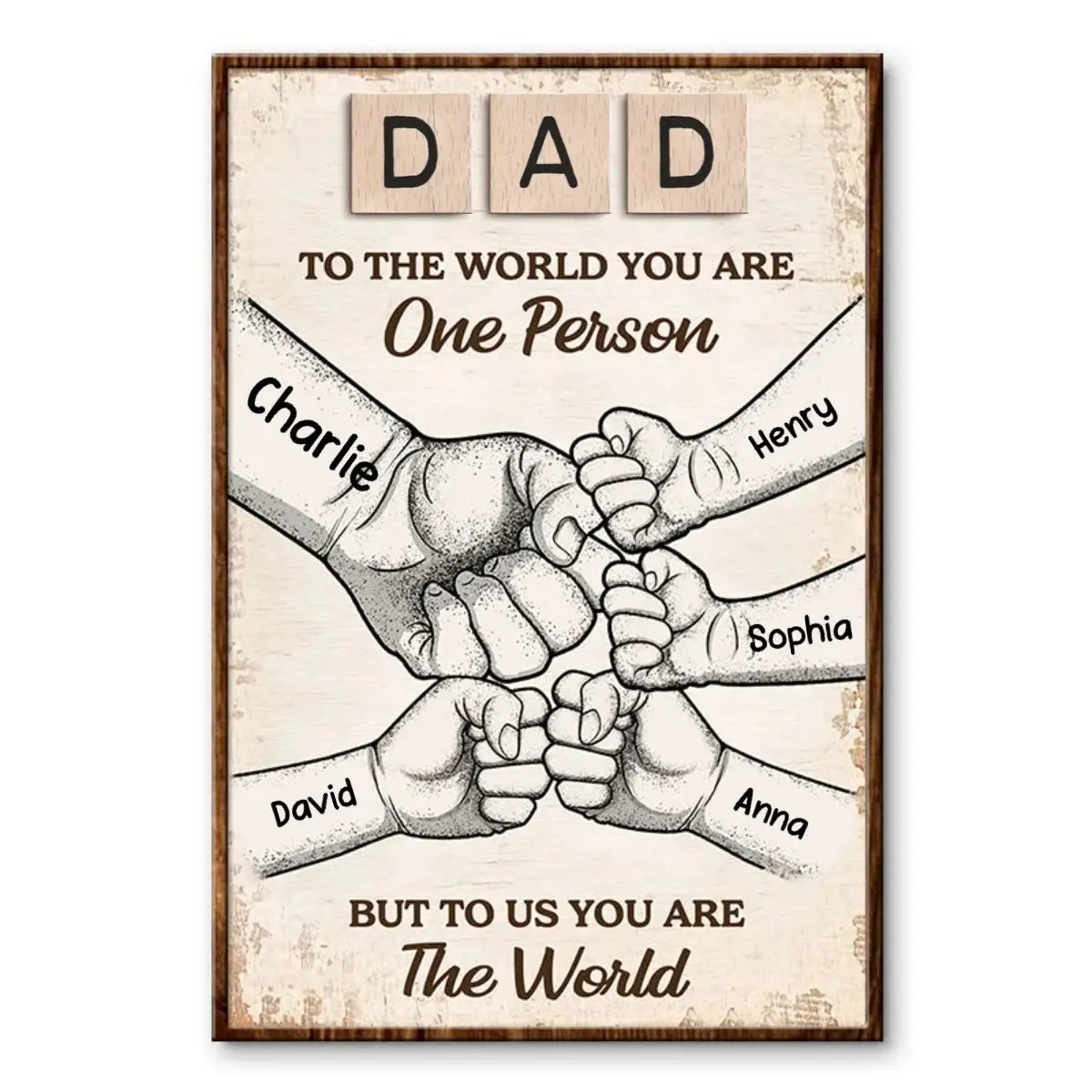 Father - Dad Grandpa To Us You Are The World Fist Bump - Personalized Poster (TL) Poster The Next Custom Gift