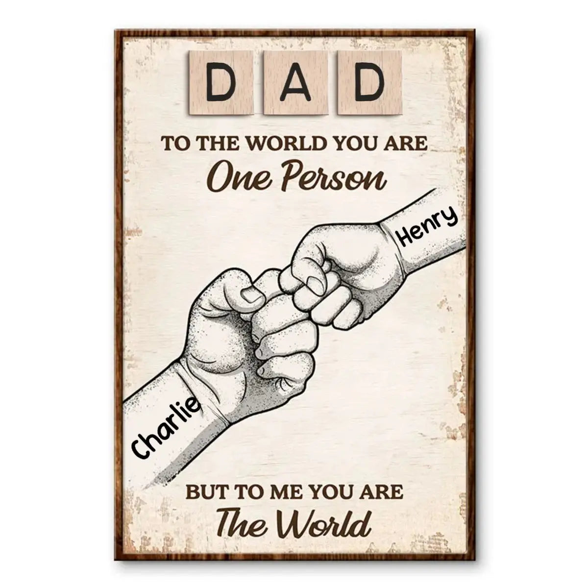 Father - Dad Grandpa To Us You Are The World Fist Bump - Personalized Poster (TL) Poster The Next Custom Gift