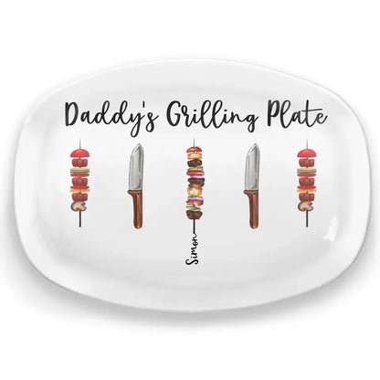 Father - Daddy Grilling Master - Personalized Plate Jewelry Dish The Next Custom Gift