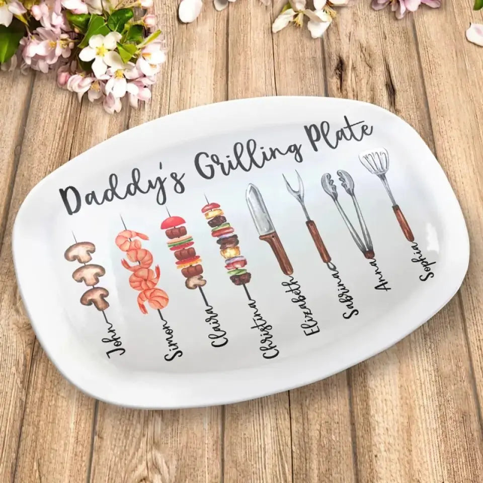 Father - Daddy Grilling Master - Personalized Plate Jewelry Dish The Next Custom Gift