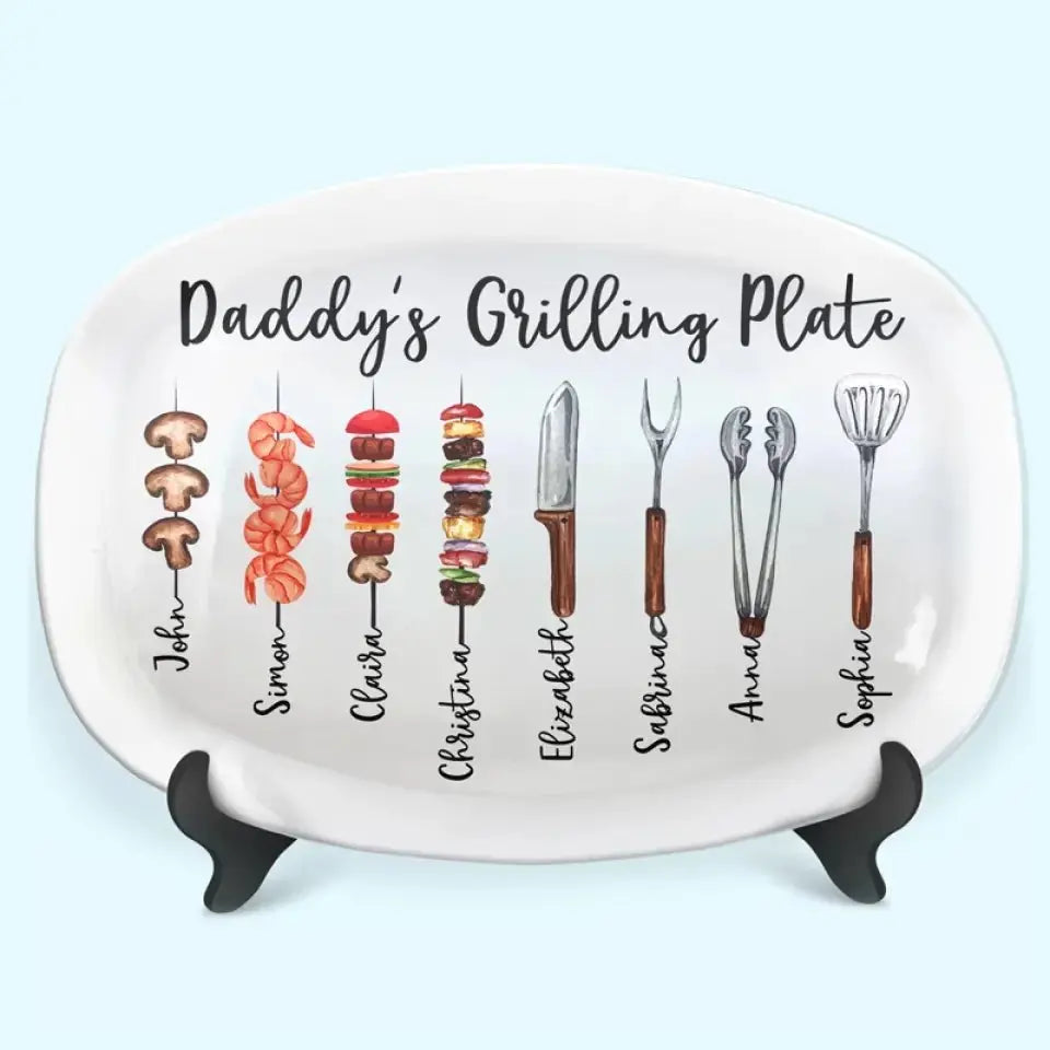 Father - Daddy Grilling Master - Personalized Plate Jewelry Dish The Next Custom Gift