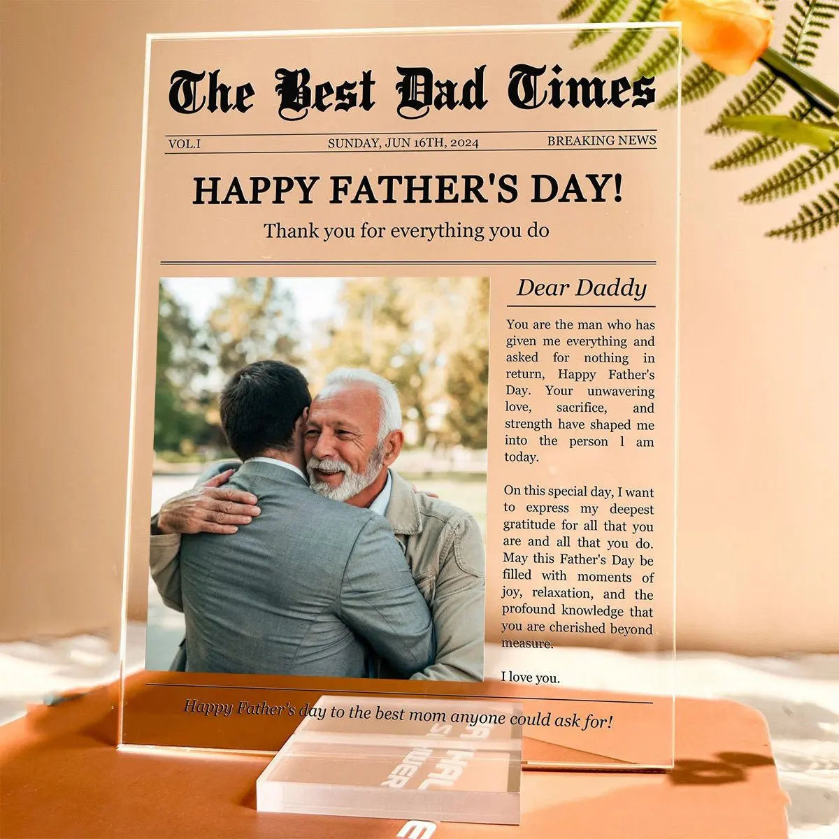 Father Day's - You Are The Man Who Has Given Me Everything Upload Photo - Personalized Acrylic Plaque Plaque The Next Custom Gift