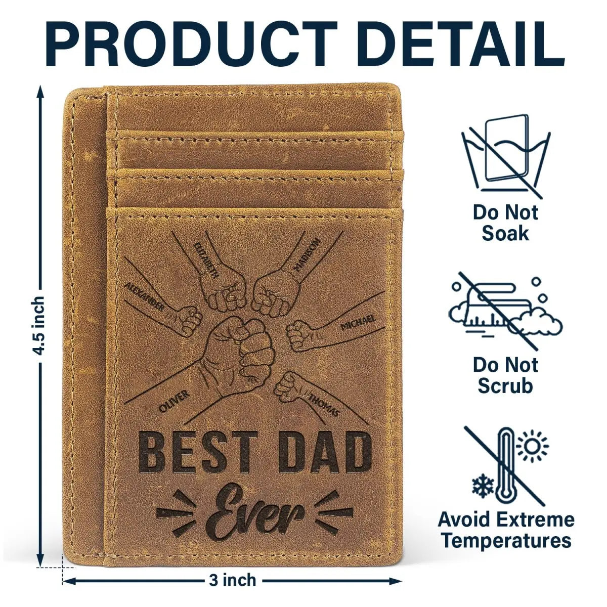 Father - Dear Dad Great Job We're Awesome Thank You - Personalized Card Wallet Card Wallet The Next Custom Gift