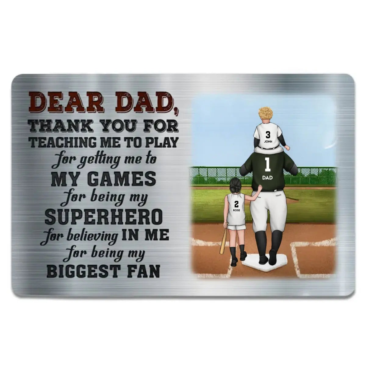 Father - Dear Dad Thank You For Teaching Me - Personalized Aluminum Wallet Card (HL) Card The Next Custom Gift