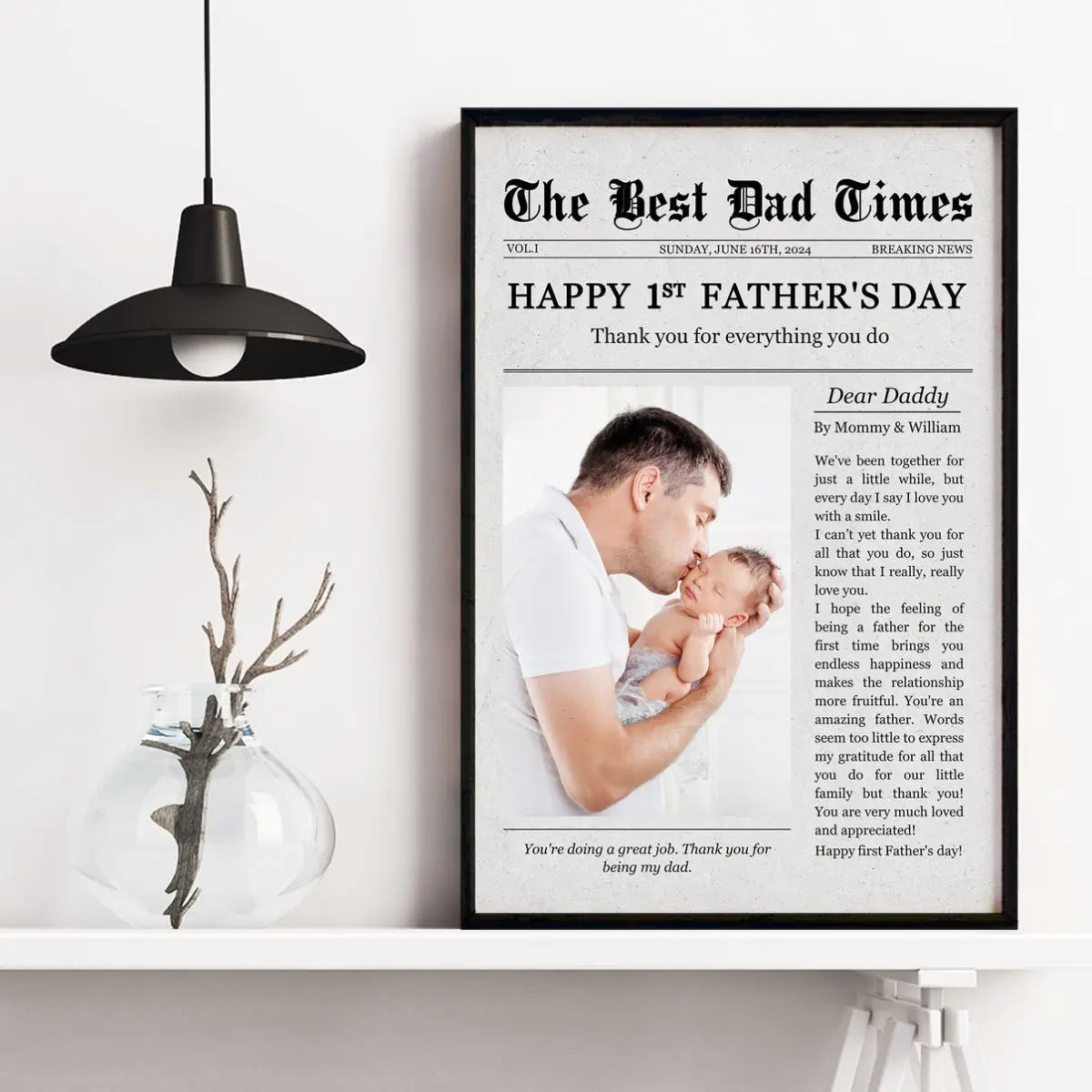 Father - Happy 1st Father's The Best Dad Times - Personalized Poster Poster The Next Custom Gift