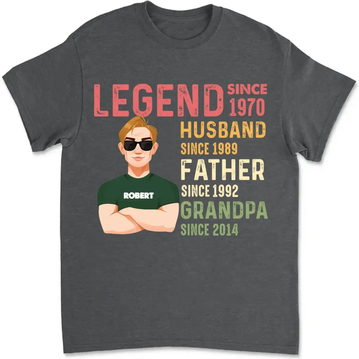 Father - Legend Husband Daddy Grandpa - Personalized Unisex T-shirt T-shirt The Next Custom Gift