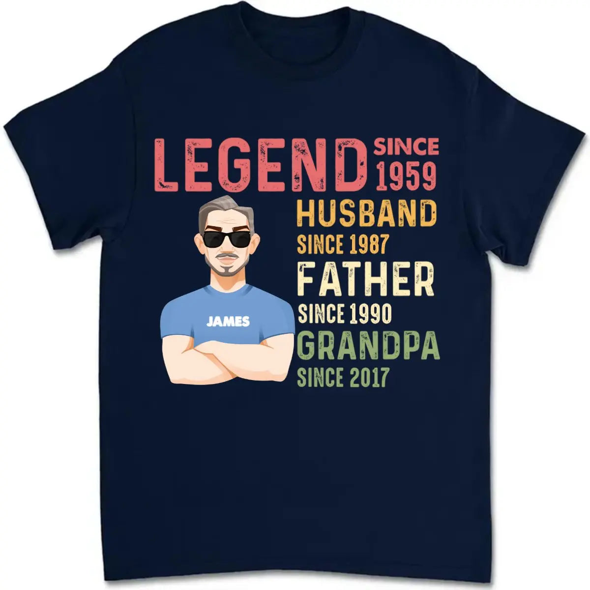 Father - Legend Husband Daddy Grandpa - Personalized Unisex T-shirt T-shirt The Next Custom Gift