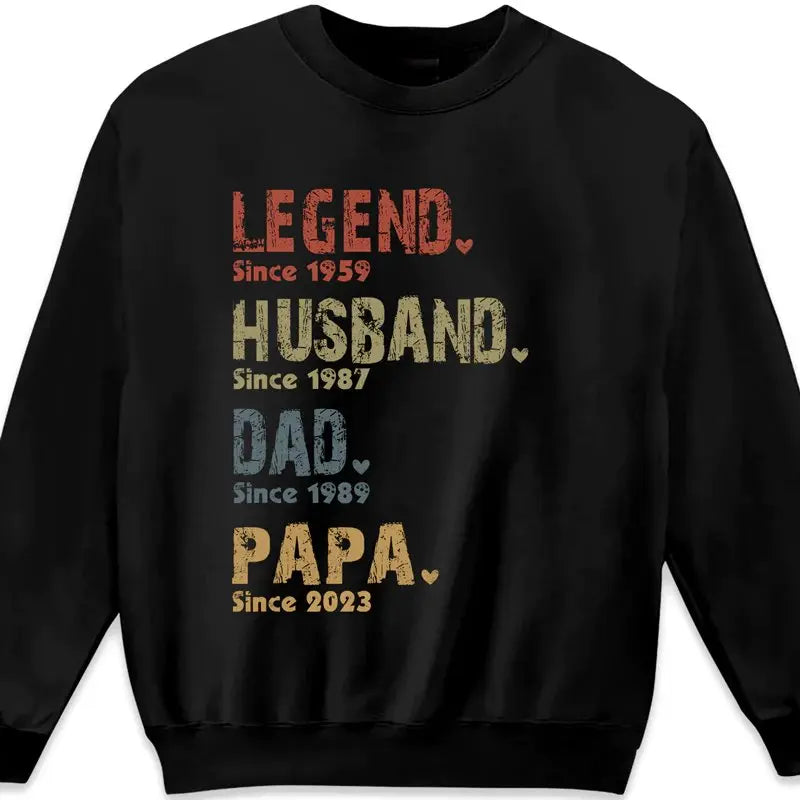 Father - Legend, Husband, Dad And Papa Since - Personalized Shirt (VT) Shirts & Tops The Next Custom Gift