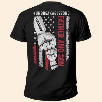 Father Son Unbreakable Bond - Personalized Back Printed Shirt Shirts & Tops The Next Custom Gift