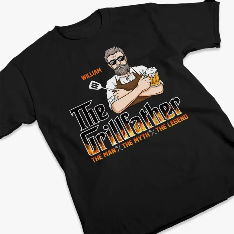 Father - The Grillfather, The Real Master - Personalized Unisex T-Shirt, Hoodie , Sweatshirt Shirts & Tops The Next Custom Gift