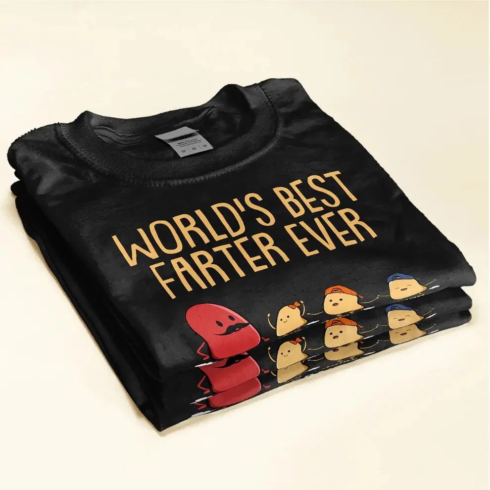 Father - World's Best Farter Ever I Mean Father Funny Ver Black - Personalized Shirt (VT) Shirts & Tops The Next Custom Gift