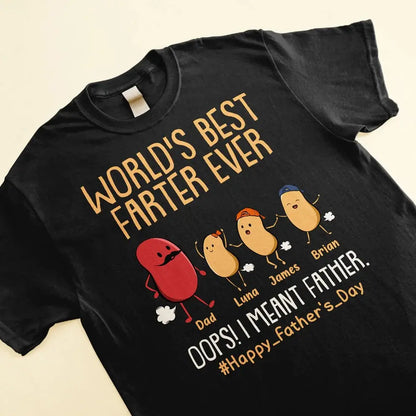 Father - World's Best Farter Ever I Mean Father Funny Ver Black - Personalized Shirt (VT) Shirts & Tops The Next Custom Gift