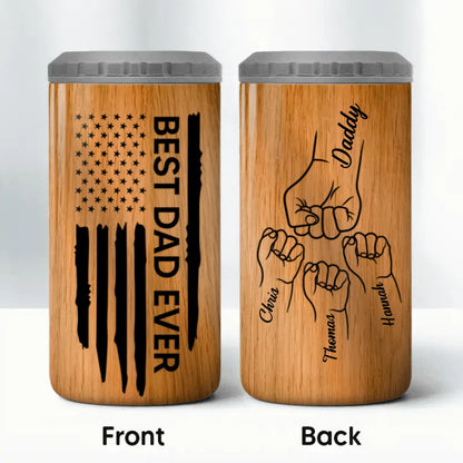 Fatherƒ??s Day - Best Dad Ever - Personalized 4 In 1 Can Cooler Tumbler