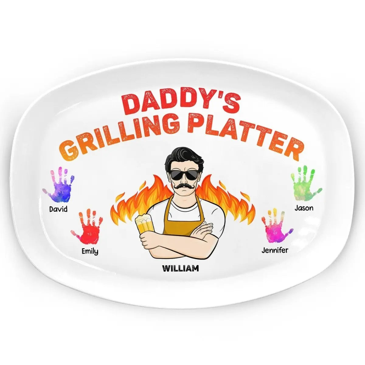 Father's Day - Daddy's Grilling Platter - Personalized Plate (HJ) Jewelry Dish The Next Custom Gift