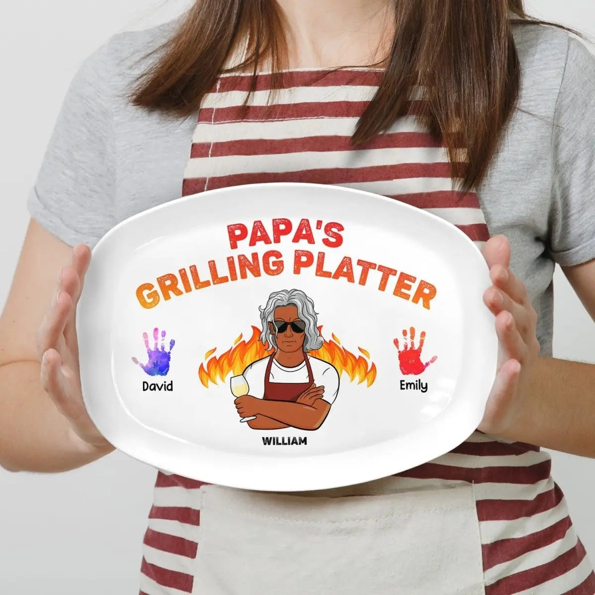 Father's Day - Daddy's Grilling Platter - Personalized Plate (HJ) Jewelry Dish The Next Custom Gift